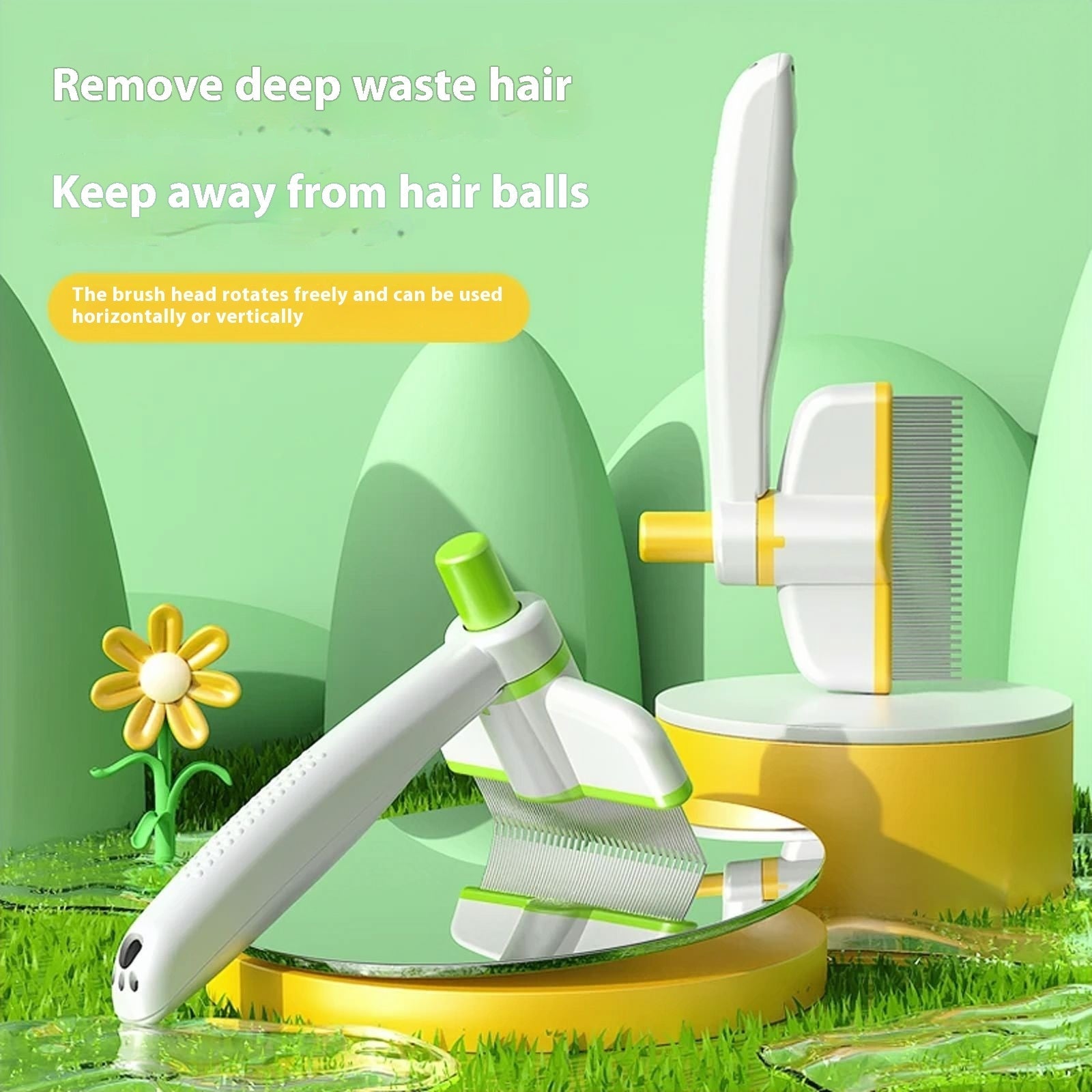 Self-Cleaning Pet Comb Hair Removal Brush for Cats and Dogs