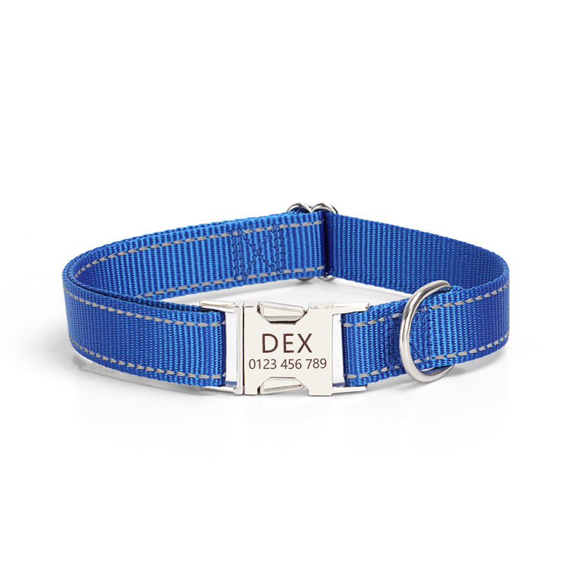 Nylon Reflective Dog Collar Adjustable Safety Collar for Daily Walking