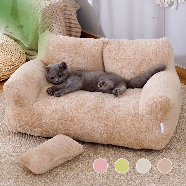 Luxury Plush Pet Sofa Bed for Cats and Small Dogs