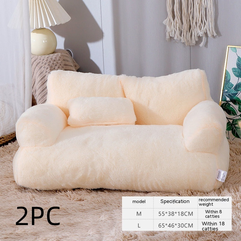 Luxury Plush Pet Sofa Bed for Cats and Small Dogs