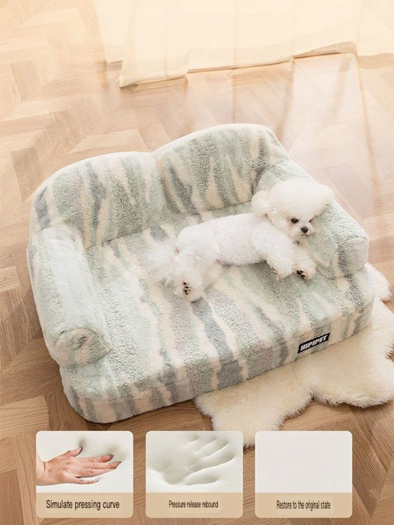Soft Plush Pet Bed Comfortable Sleeping Cushion for Dogs Cats Puppies