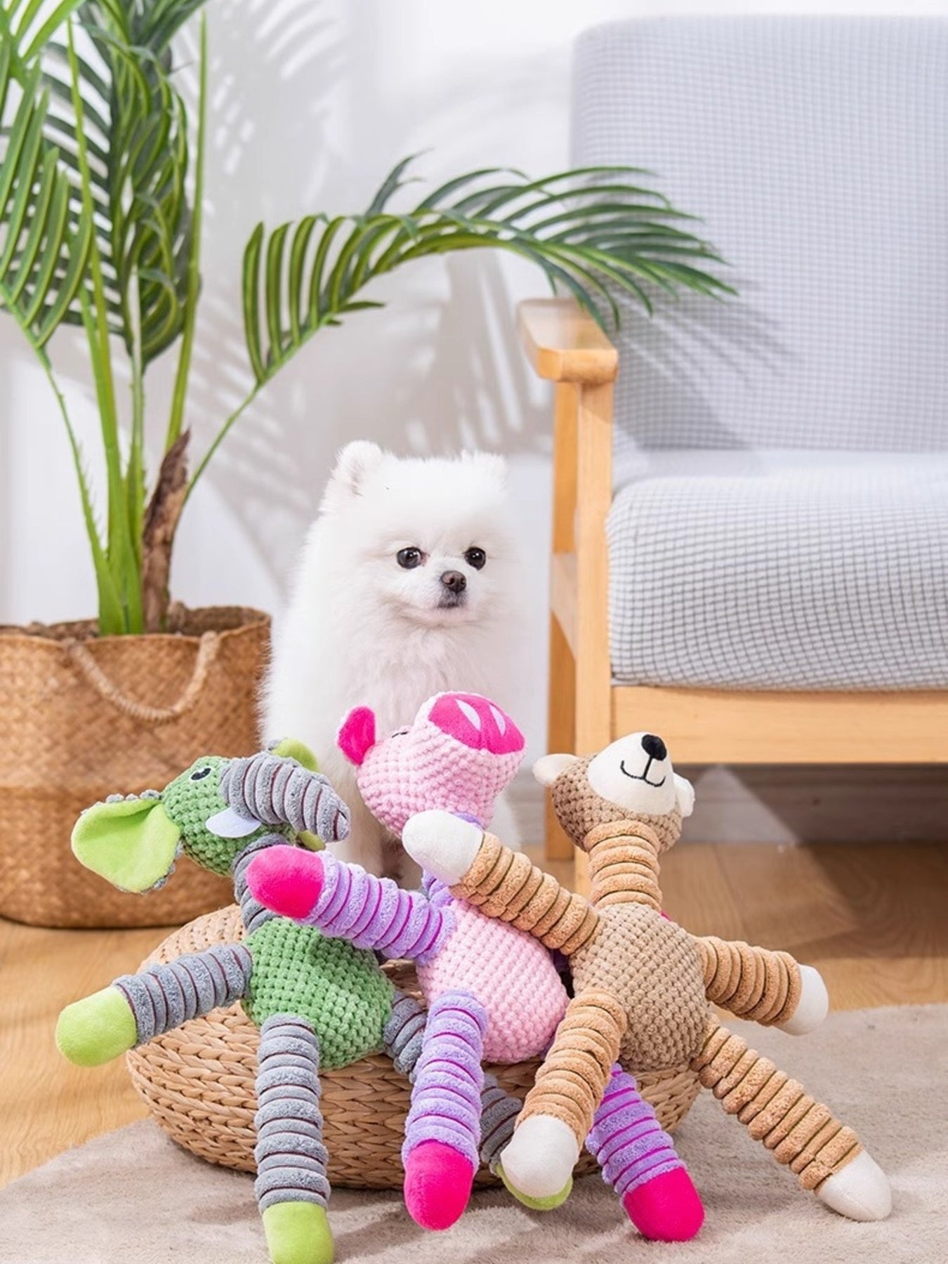 Soft Plush Animal Pet Toys for Dogs Cats Interactive Playtime