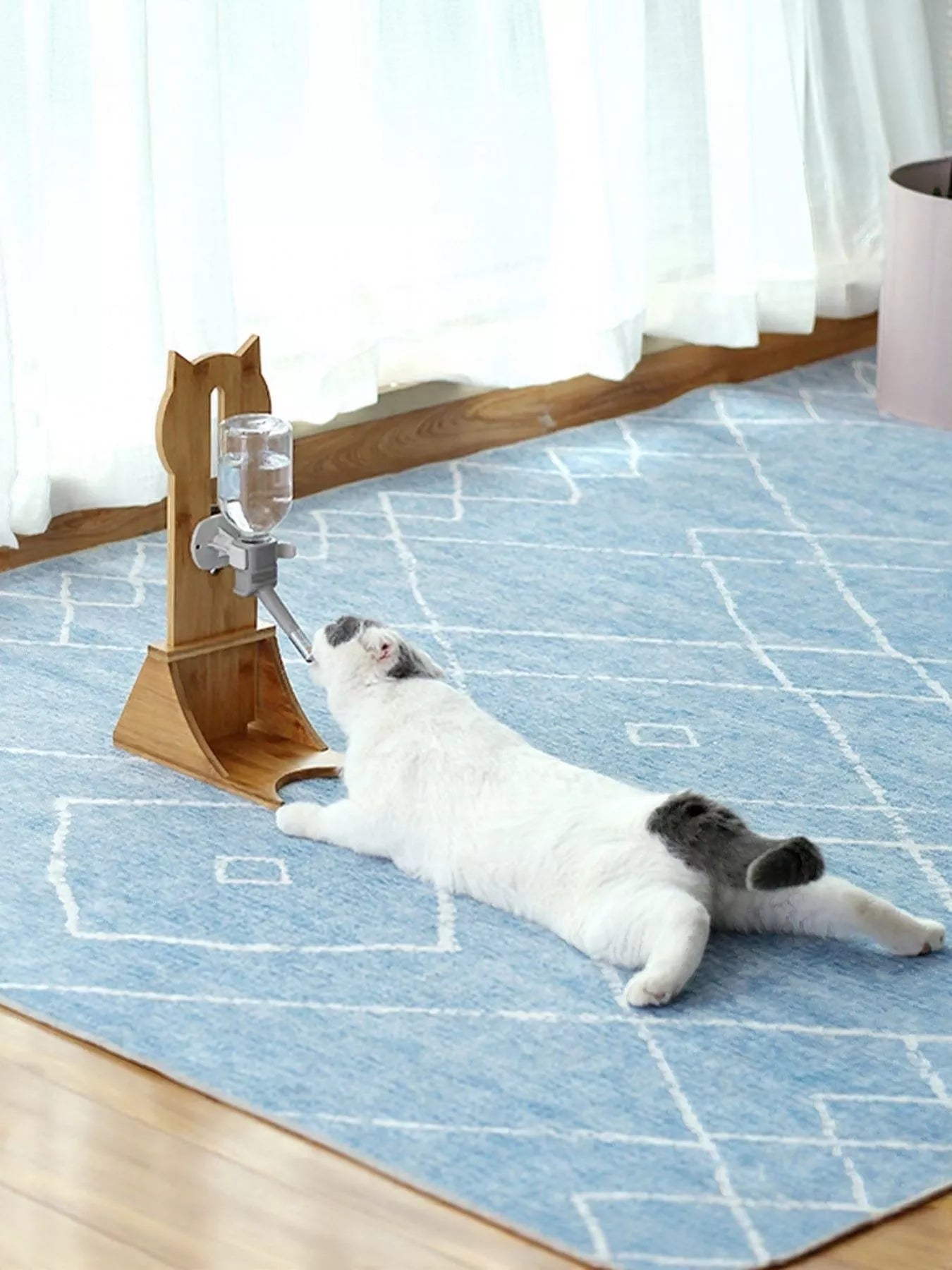 Wooden Pet Water Dispenser Elevated Durable Stylish Drinking Feeding Station