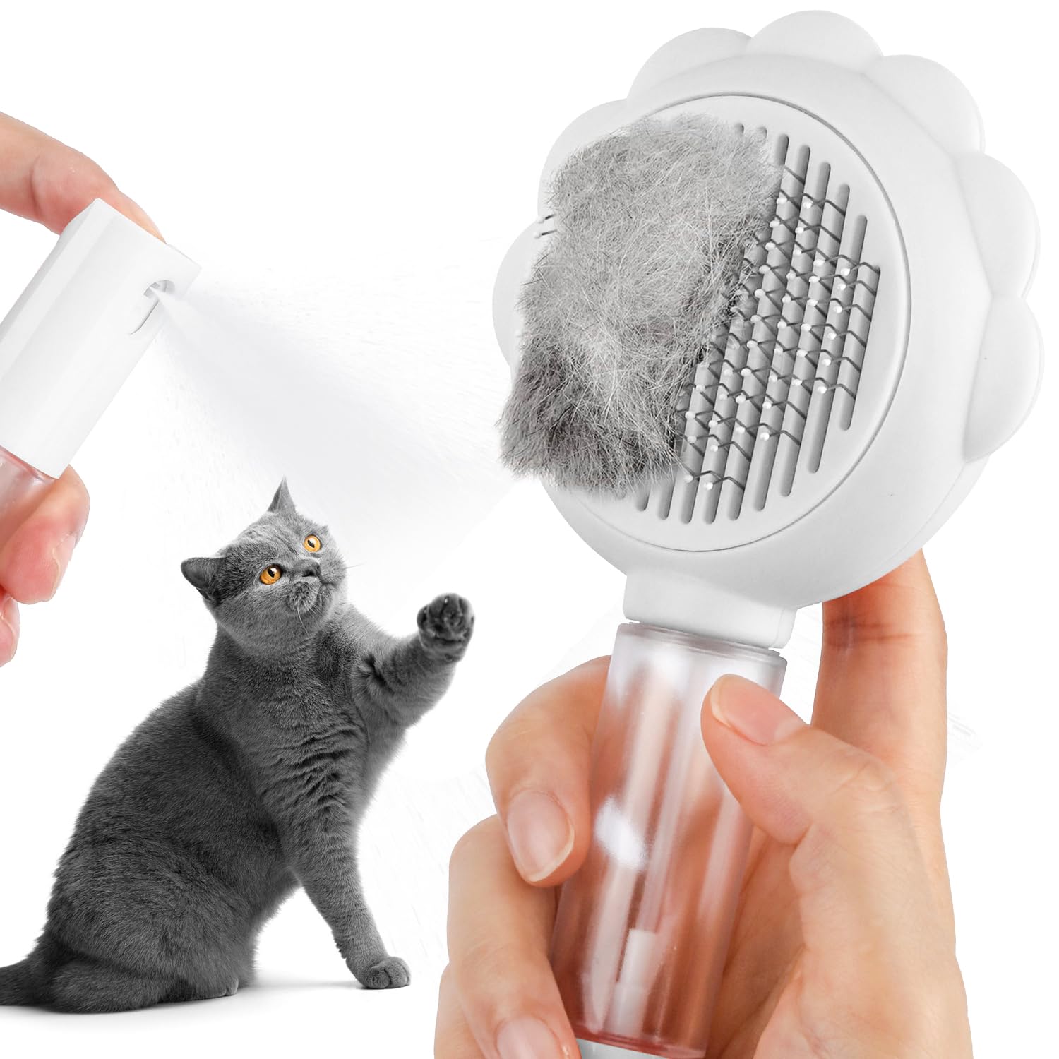Self-Cleaning Spray Pet Brush for Cats and Dogs Grooming Tool