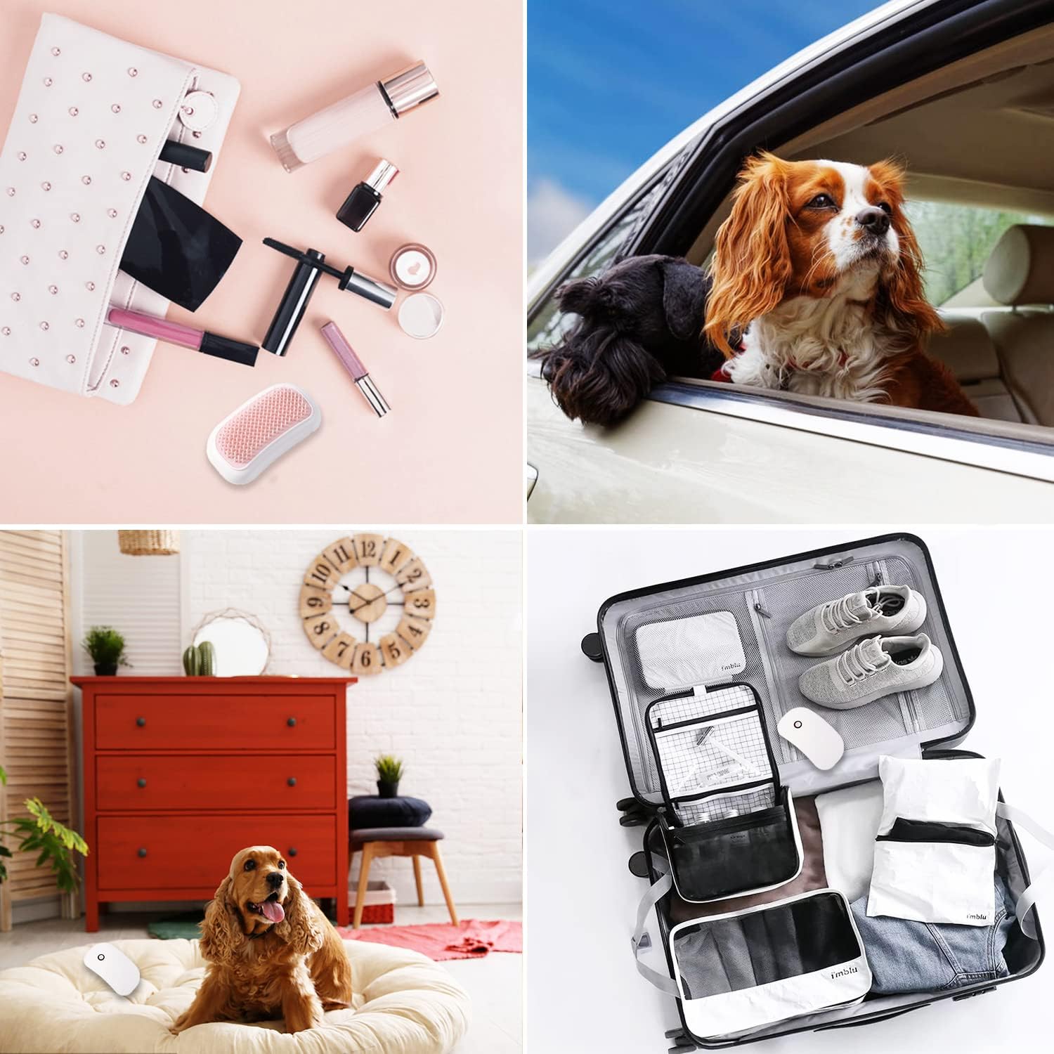 Portable Electric Pet Massage Brush for Cats and Dogs Pink