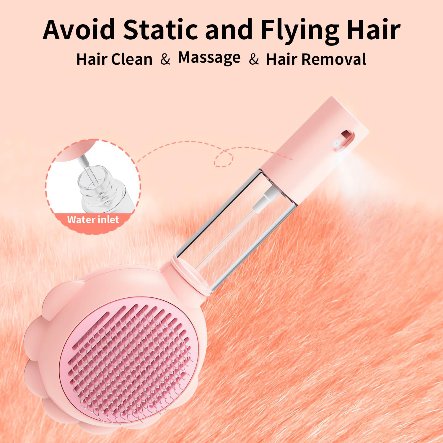 Self-Cleaning Spray Pet Brush for Cats and Dogs Grooming Tool