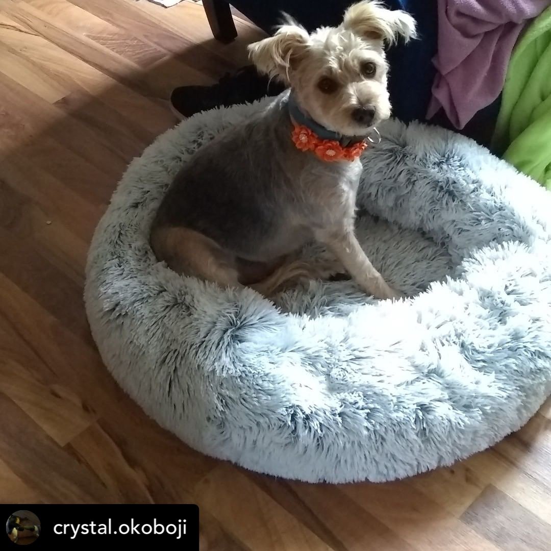 OrthoPlush Pet Bed Snowflake White Two Tone Comfortable Sleeping Cushion