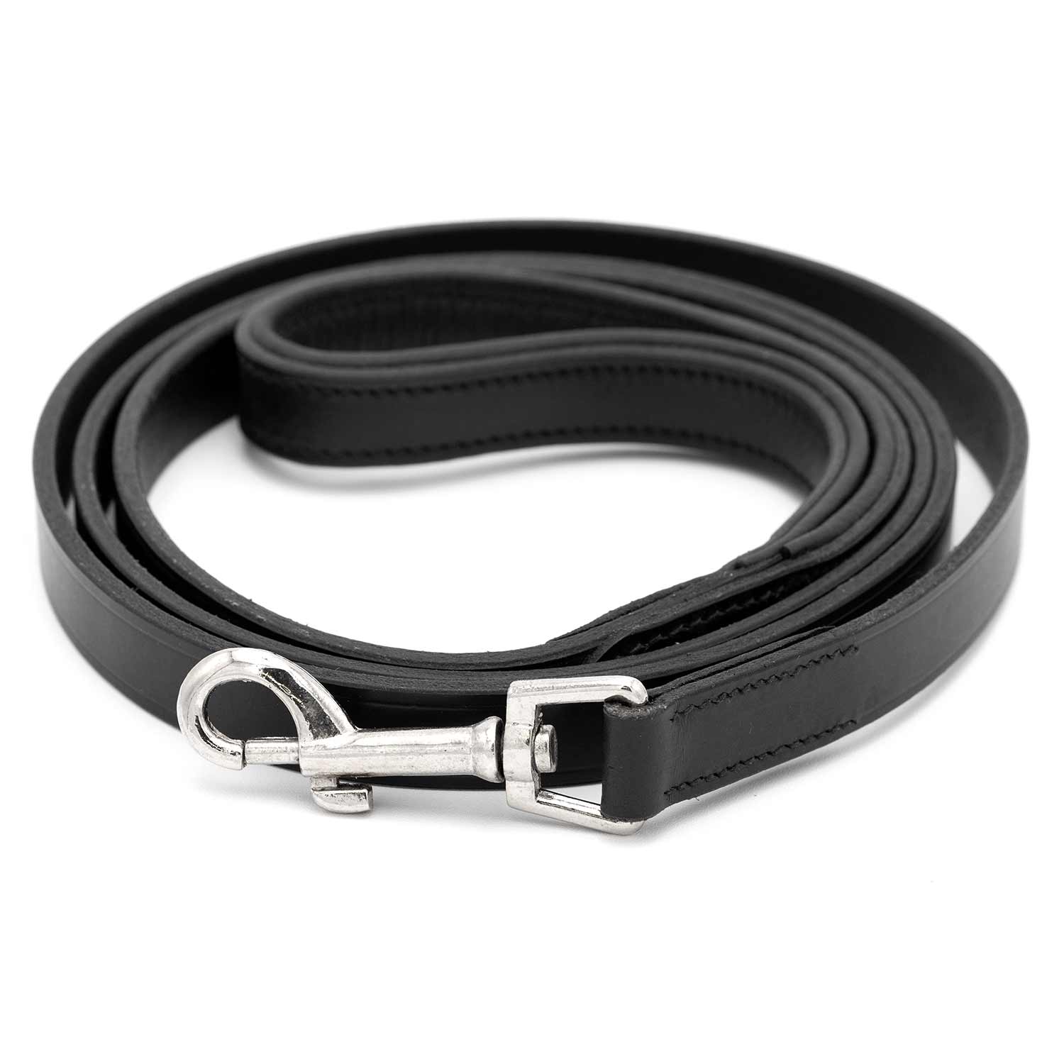 Black Padded Leather Pet Leash Durable Comfortable Dog Walking Lead