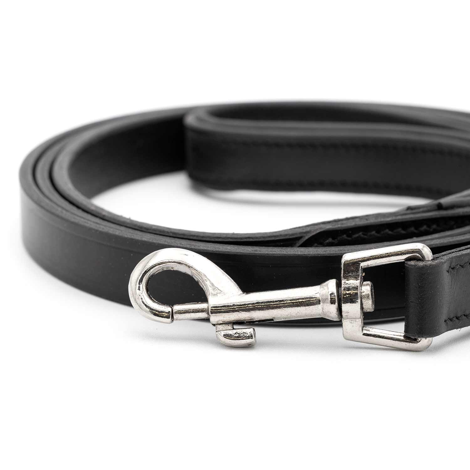 Black Padded Leather Pet Leash Durable Comfortable Dog Walking Lead