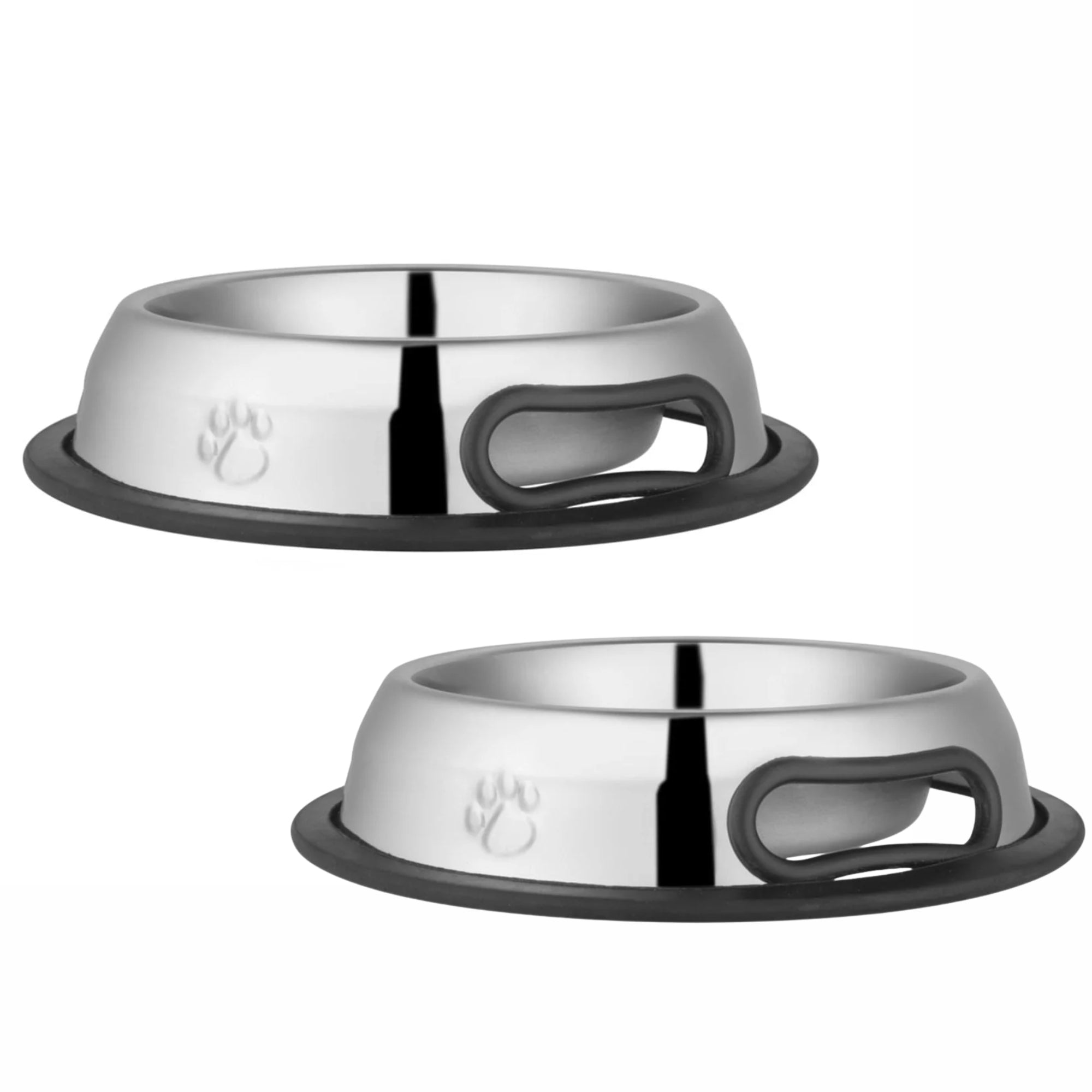 No-Tip Stainless Steel Pet Bowl with Anti-Skid Rubber Base Feeding
