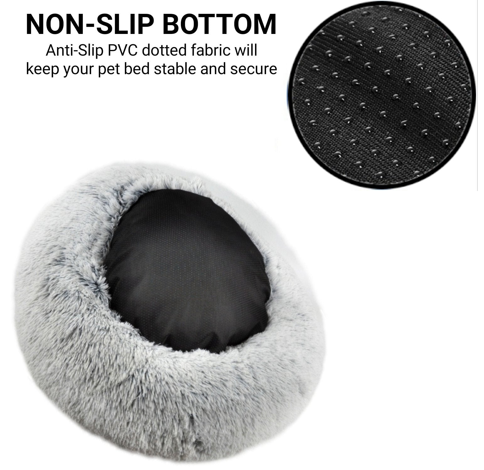 OrthoPlush Pet Bed Snowflake White Two Tone Comfortable Sleeping Cushion