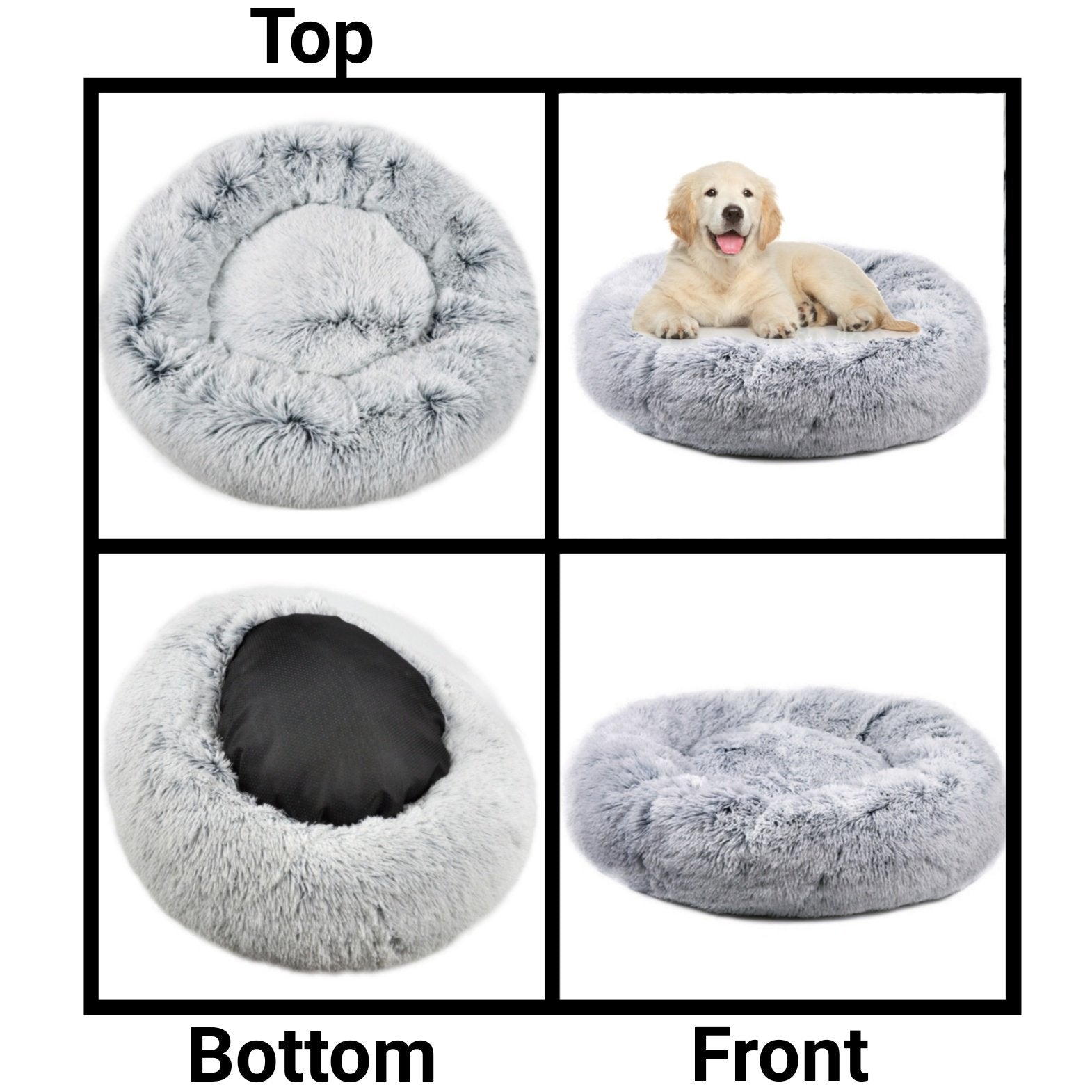 OrthoPlush Pet Bed Snowflake White Two Tone Comfortable Sleeping Cushion